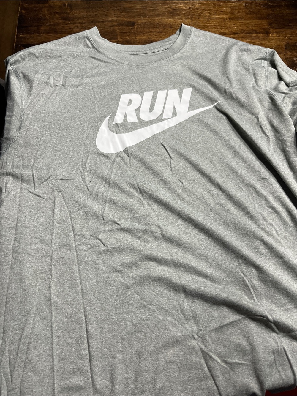 Nike Gray RUN Swoosh Short Sleeve Tee